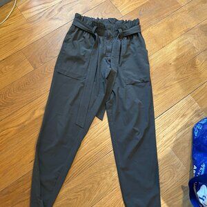 Athleta paper bag waist pant, olive green